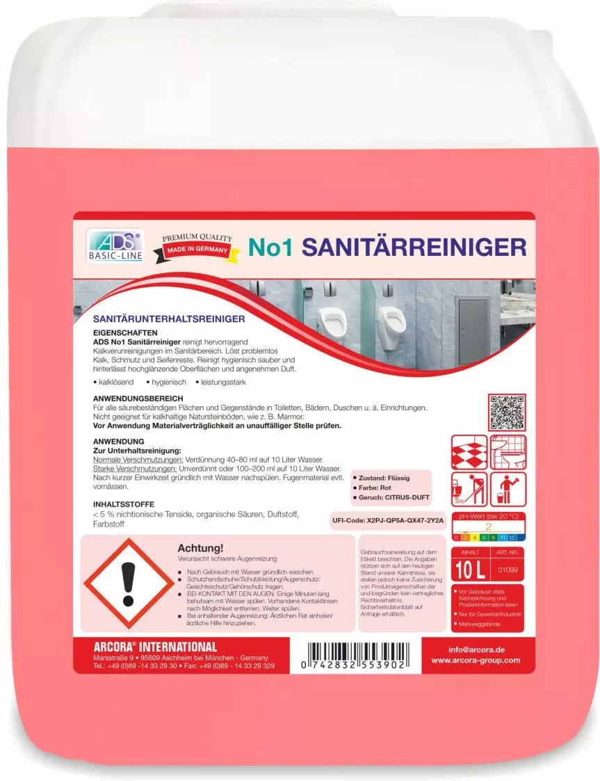 ARCORA Sanitärunterhaltsreiniger BILANZ FRESH, 10L 5 ARCORA Sanitärunterhaltsreiniger BILANZ FRESH, 10L – Bild 3