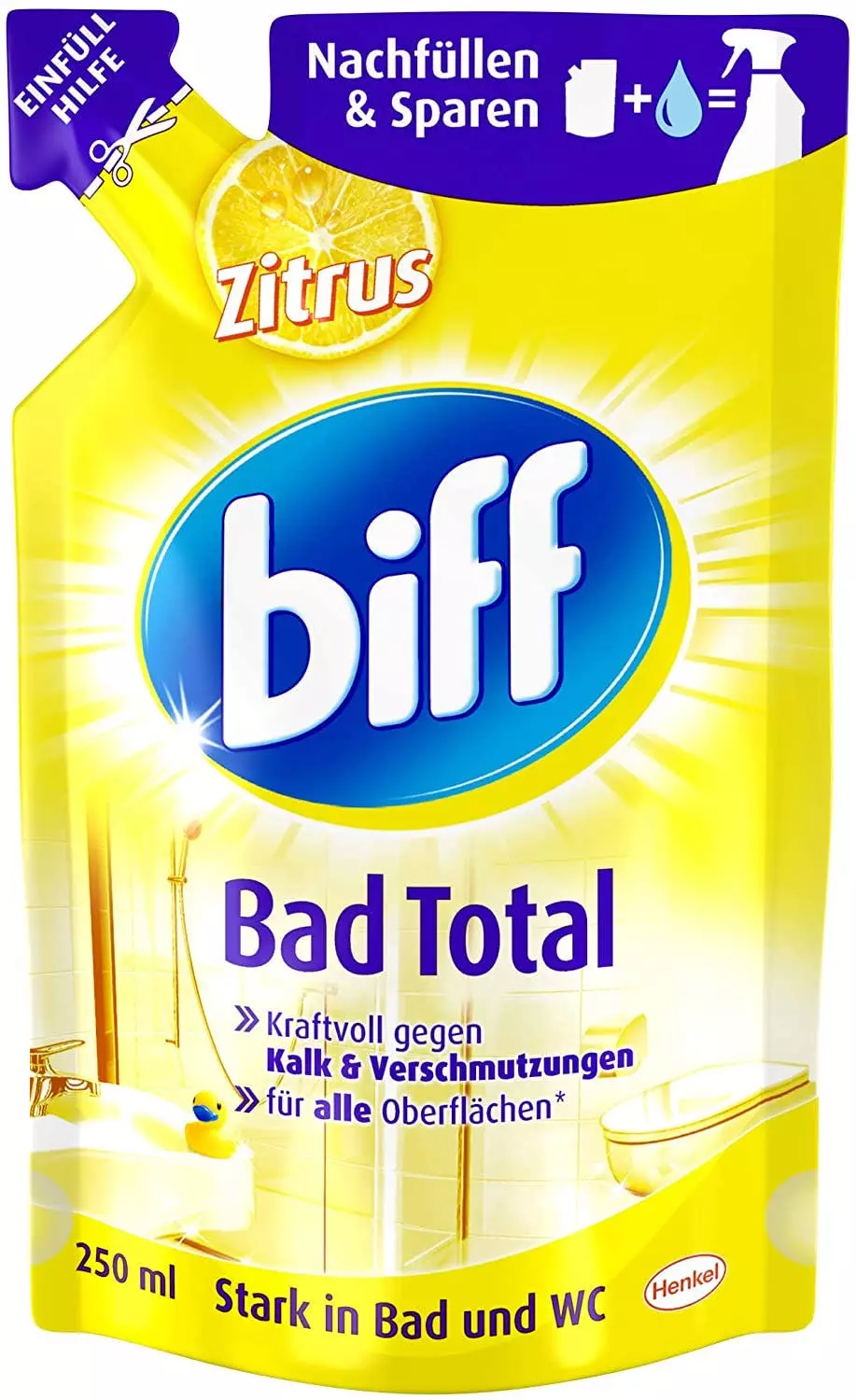 Null Biff Bad Total Zitrus Badreiniger Bad Reiniger Badezimmer 12x250 Ml Nachfüllpack 8 Null Biff Bad Total Zitrus Badreiniger Bad Reiniger Badezimmer 12x250 Ml Nachfüllpack – Bild 6