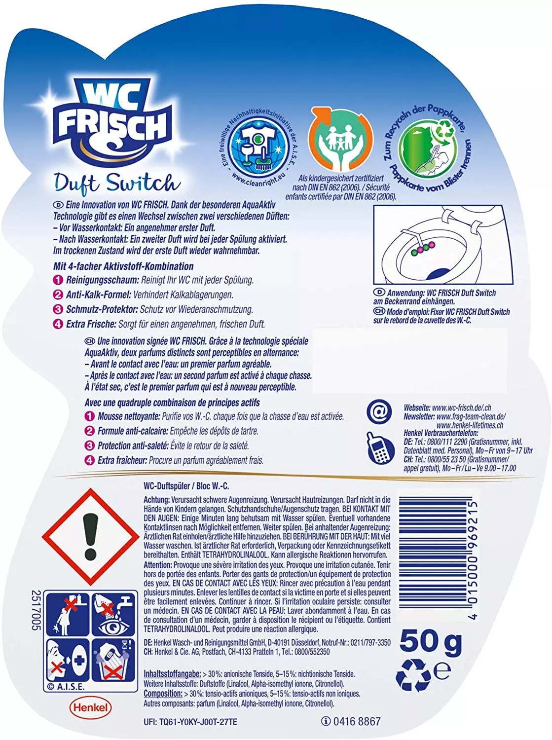 Null WC Frisch Duft Switch Grüner Apfel Und Wasserlilie 50g WC-Reiniger Duftspüler 8 Null WC Frisch Duft Switch Grüner Apfel Und Wasserlilie 50g WC-Reiniger Duftspüler – Bild 6