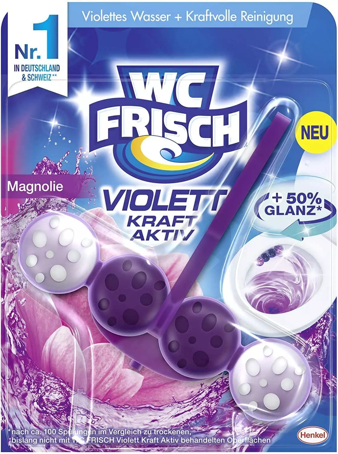 Null WC FRISCH Kraft Aktiv Violettspüler Magnolie 3x50g WC Reiniger Reinigung 9 Null WC FRISCH Kraft Aktiv Violettspüler Magnolie 3x50g WC Reiniger Reinigung – Bild 7