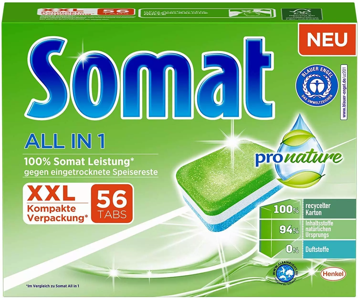 Somat All In 1 Pro Nature Spülmaschinen Tabs 3x56 Tabs Spülmittel Spülen 6 Somat All In 1 Pro Nature Spülmaschinen Tabs 3x56 Tabs Spülmittel Spülen – Bild 4