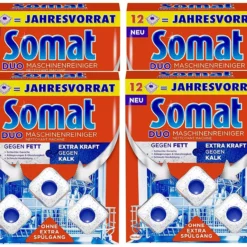 Somat Duo Maschinenreiniger Tabs Geschirrspül Reiniger 4x12 Stück Spülmittel