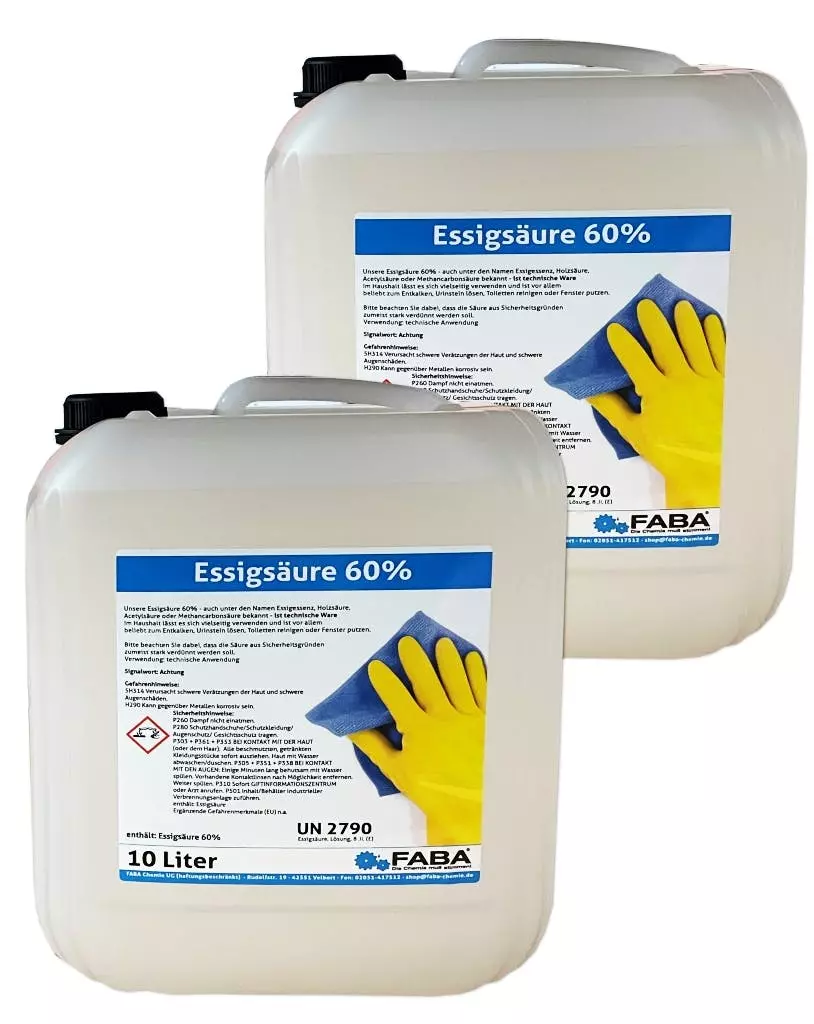 Null Essigsäure 60% Essigessenz C2H4O2 Reiniger Entkalker 10 Liter 3 Null Essigsäure 60% Essigessenz C2H4O2 Reiniger Entkalker 10 Liter – Bild 2