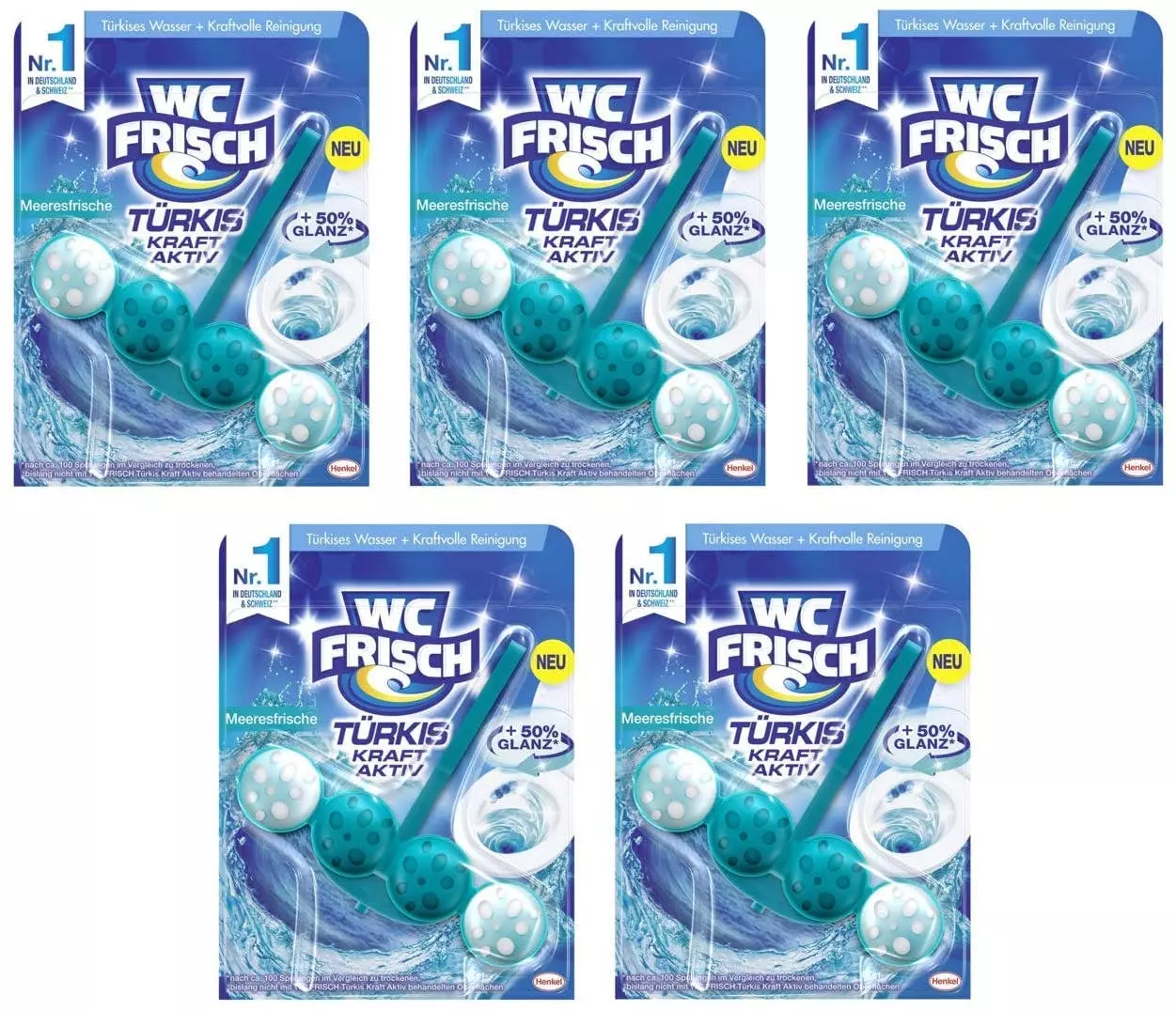 Null WC FRISCH Kraft Aktiv Türkisspüler Meeresfrische 50g WC-Reiniger Reinigung 6 Null WC FRISCH Kraft Aktiv Türkisspüler Meeresfrische 50g WC-Reiniger Reinigung – Bild 4