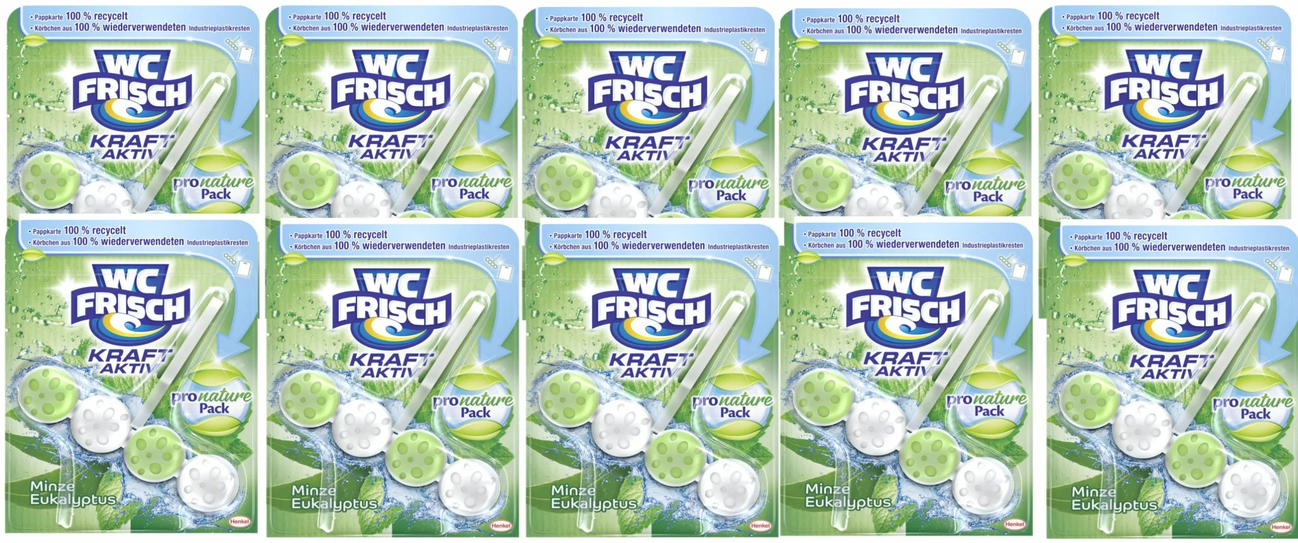 Null WC Frisch Kraft-Aktiv 10er Pack Pro Nature Minze WC-Reiniger 10x1 Stück 3 Null WC Frisch Kraft-Aktiv 10er Pack Pro Nature Minze WC-Reiniger 10x1 Stück