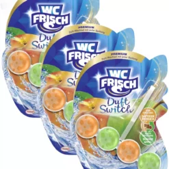 Null WC-Frisch Duft Switch 3er Pack Pfirsich Apfel WC-Reiniger 1x3 Stück Duftspüler