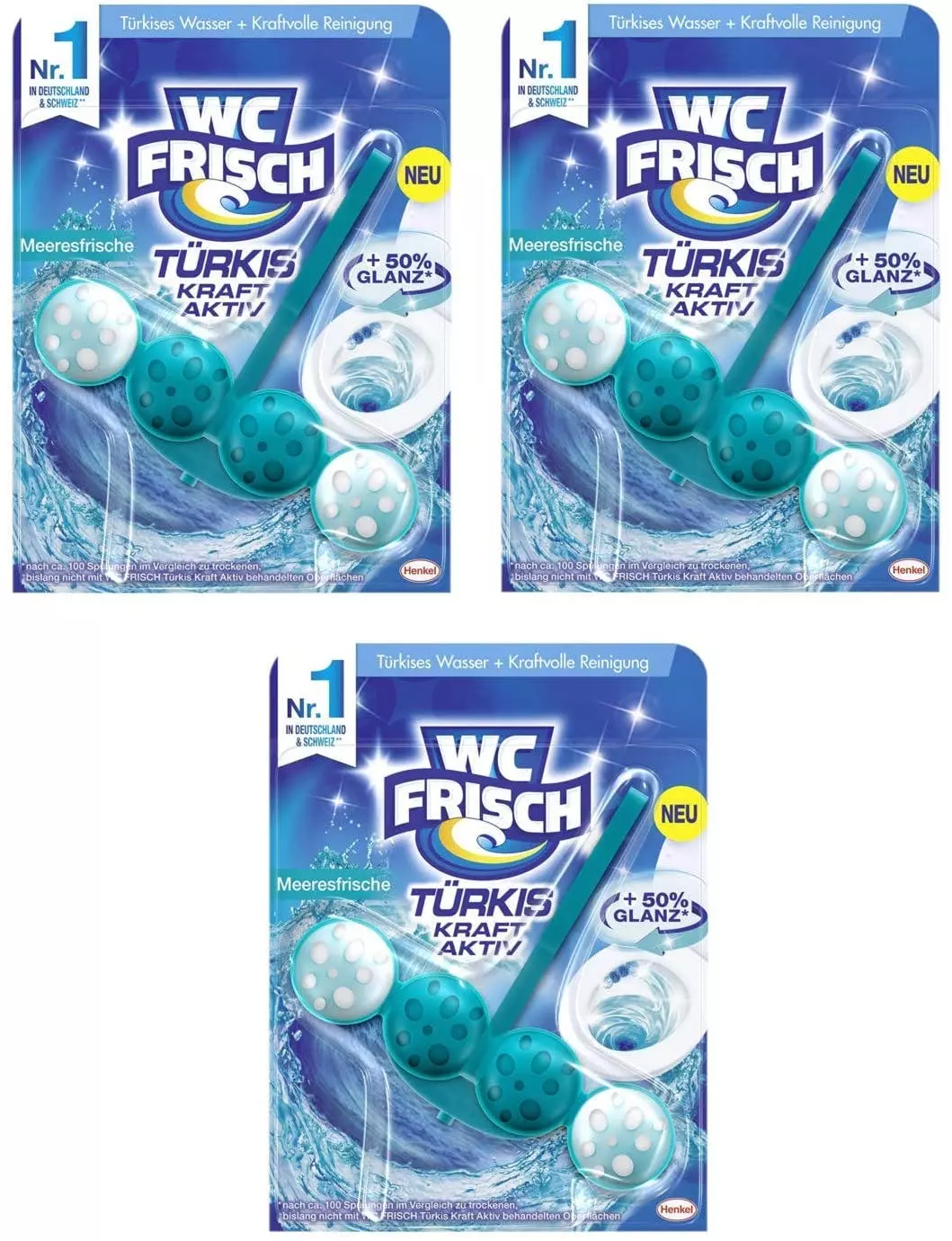 Null WC FRISCH Kraft Aktiv Violettspüler Magnolie 3x50g WC Reiniger Reinigung 5 Null WC FRISCH Kraft Aktiv Violettspüler Magnolie 3x50g WC Reiniger Reinigung – Bild 3