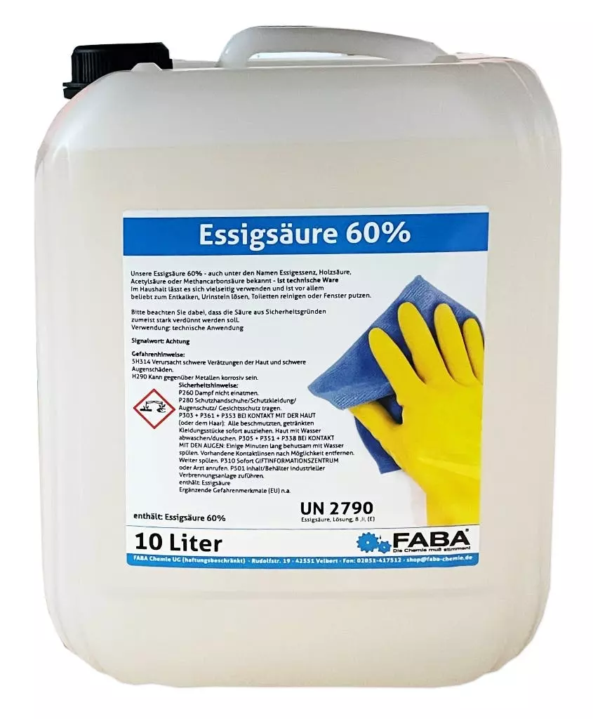 Null Essigsäure 60% Essigessenz C2H4O2 Reiniger Entkalker 2 X 10 Liter 4 Null Essigsäure 60% Essigessenz C2H4O2 Reiniger Entkalker 2 X 10 Liter – Bild 2