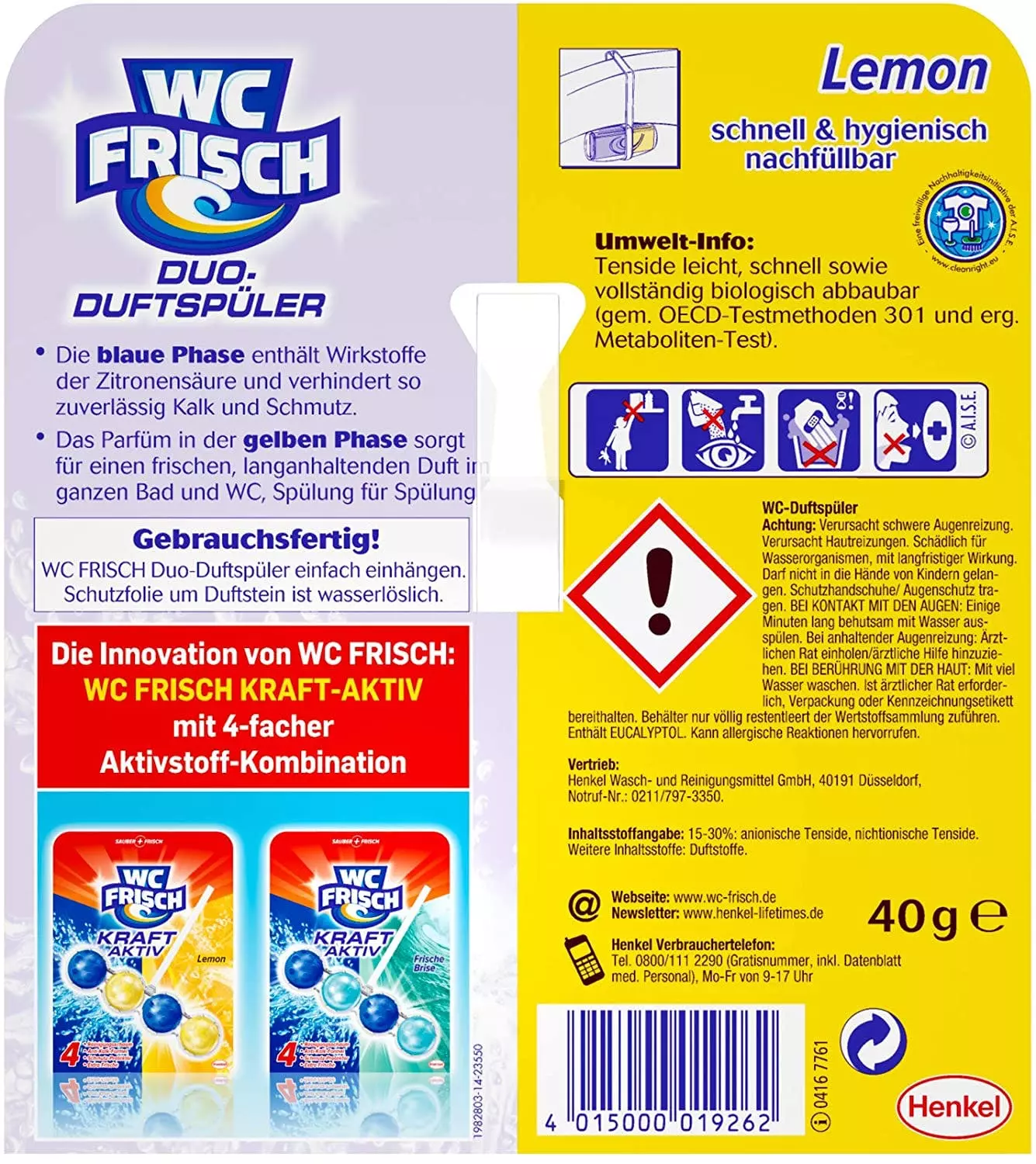 Null WC FRISCH Duo-Duftspüler 10er Pack Lemon WC Reiniger & WC-Duftstein 10x1 Stück 8 Null WC FRISCH Duo-Duftspüler 10er Pack Lemon WC Reiniger & WC-Duftstein 10x1 Stück – Bild 6
