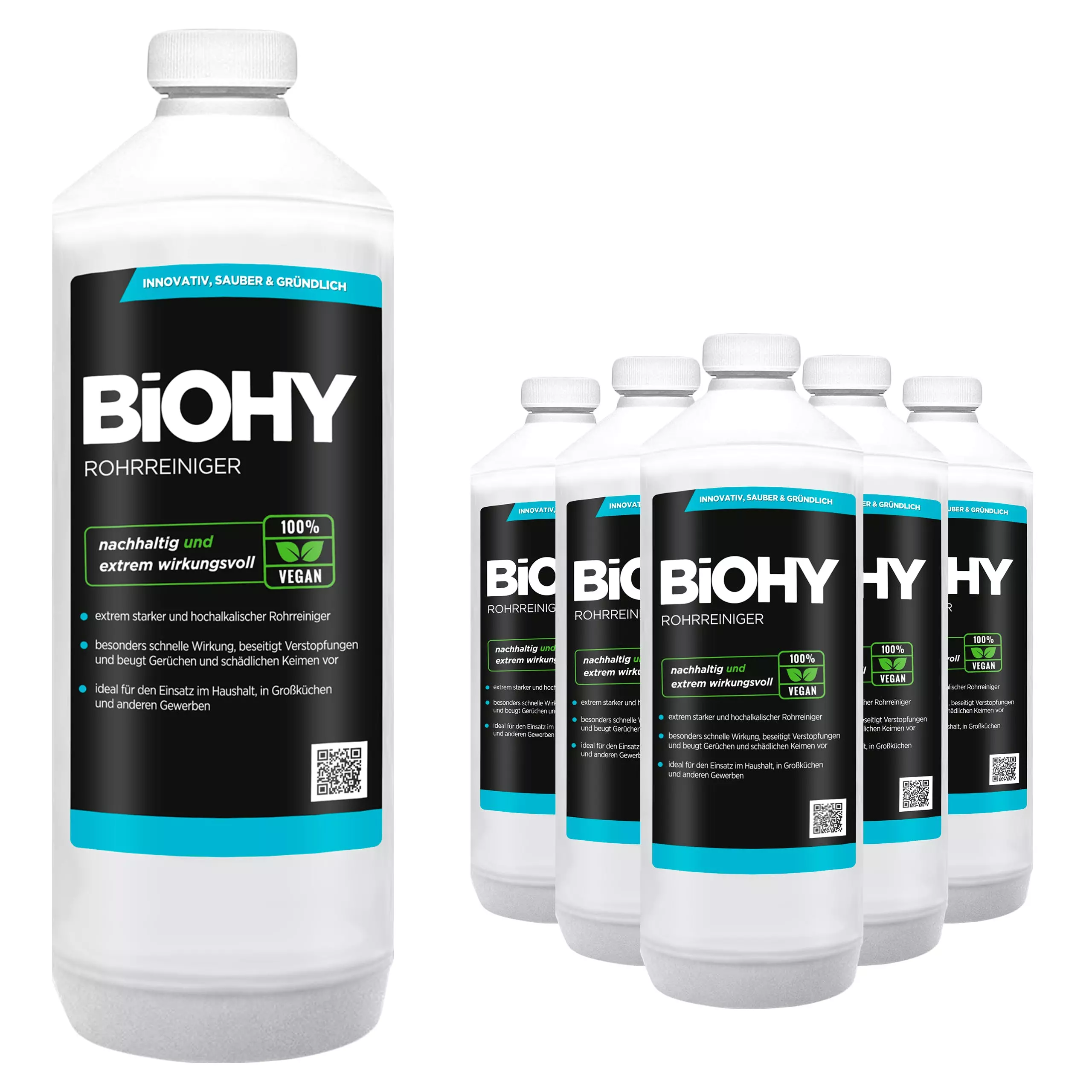 BiOHY Rohrreiniger (2x1l Flasche) | EXTRA STARK | Flüssiger, Hochkonzentrierter Abflussreiniger | Geruchsneutral | Für Alle Verstopfungen 4 BiOHY Rohrreiniger (2x1l Flasche) | EXTRA STARK | Flüssiger, Hochkonzentrierter Abflussreiniger | Geruchsneutral | Für Alle Verstopfungen – Bild 2