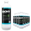 BiOHY Rohrreiniger (9x1l Flasche) | EXTRA STARK | Flüssiger, Hochkonzentrierter Abflussreiniger | Geruchsneutral | Für Alle Verstopfungen