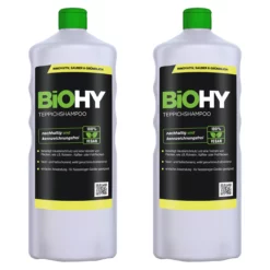 BiOHY Teppichshampoo (2x1l Flasche) | Teppichreiniger Ideal Zur Entfernung Von Hartnäckigen Flecken | SPEZIELL FÜR WASCHSAUGER ENTWICKELT