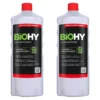 BiOHY Sanitärreiniger (2x1l Flasche) | Kalkzersetzendes Konzentrat Für Den Sanitärbereich | Badreiniger Mit Angenehme & Frischen Duft | EXTRA STARK