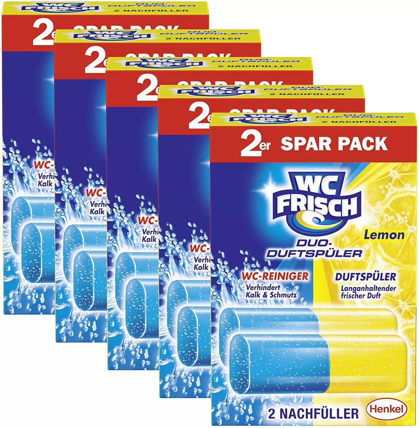 Null WC FRISCH Duftspüler Lemon 5er Pack WC-Reiniger WC-Duftstein 5x2Stück Nachfüller 3 Null WC FRISCH Duftspüler Lemon 5er Pack WC-Reiniger WC-Duftstein 5x2Stück Nachfüller