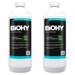 BiOHY Rohrreiniger (2x1l Flasche) | EXTRA STARK | Flüssiger, Hochkonzentrierter Abflussreiniger | Geruchsneutral | Für Alle Verstopfungen