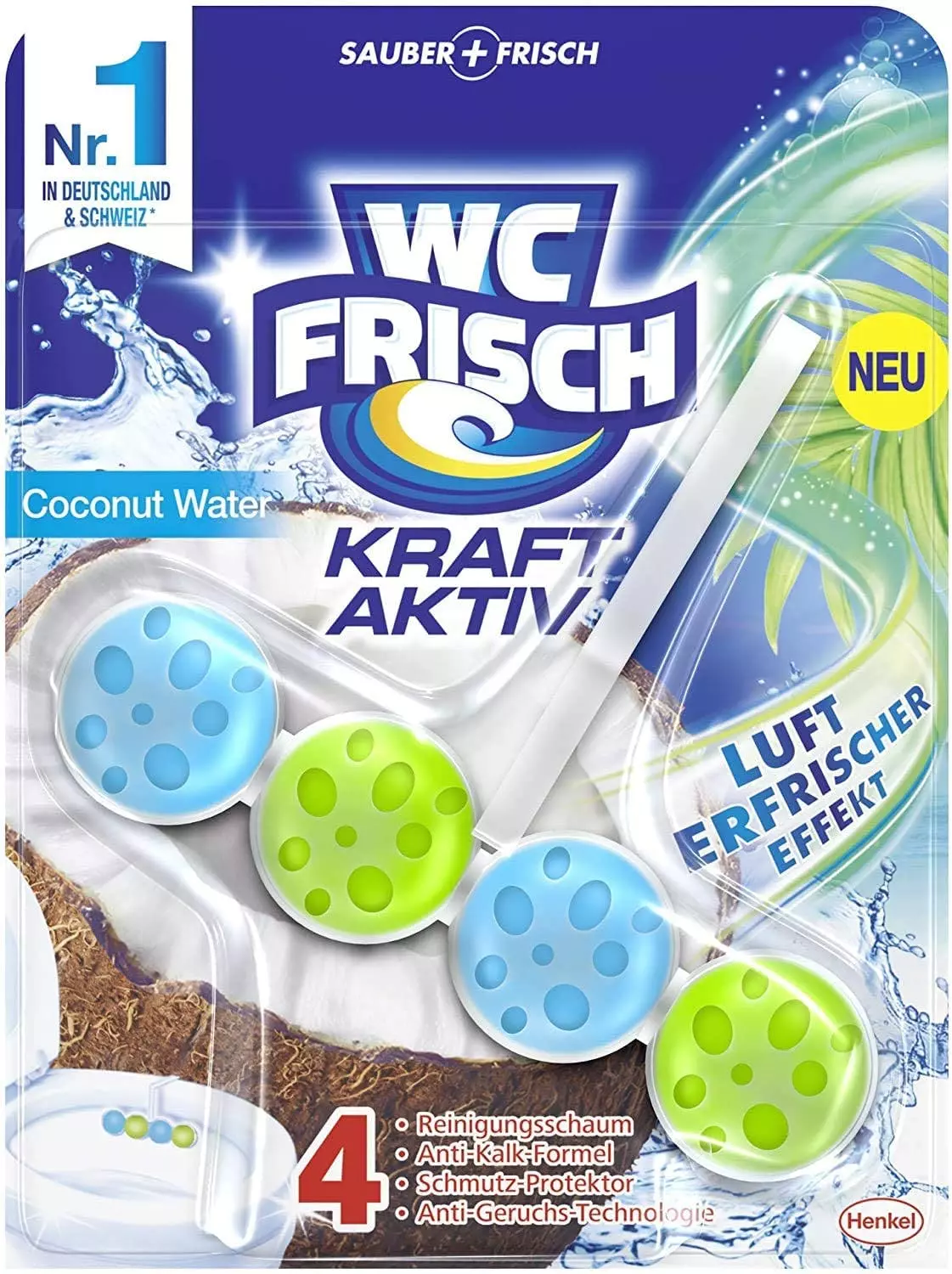 Null WC-Frisch Kraft Aktiv Duftspüler Coconut Water 5x50g WC Reiniger Reinigung 8 Null WC-Frisch Kraft Aktiv Duftspüler Coconut Water 5x50g WC Reiniger Reinigung – Bild 6