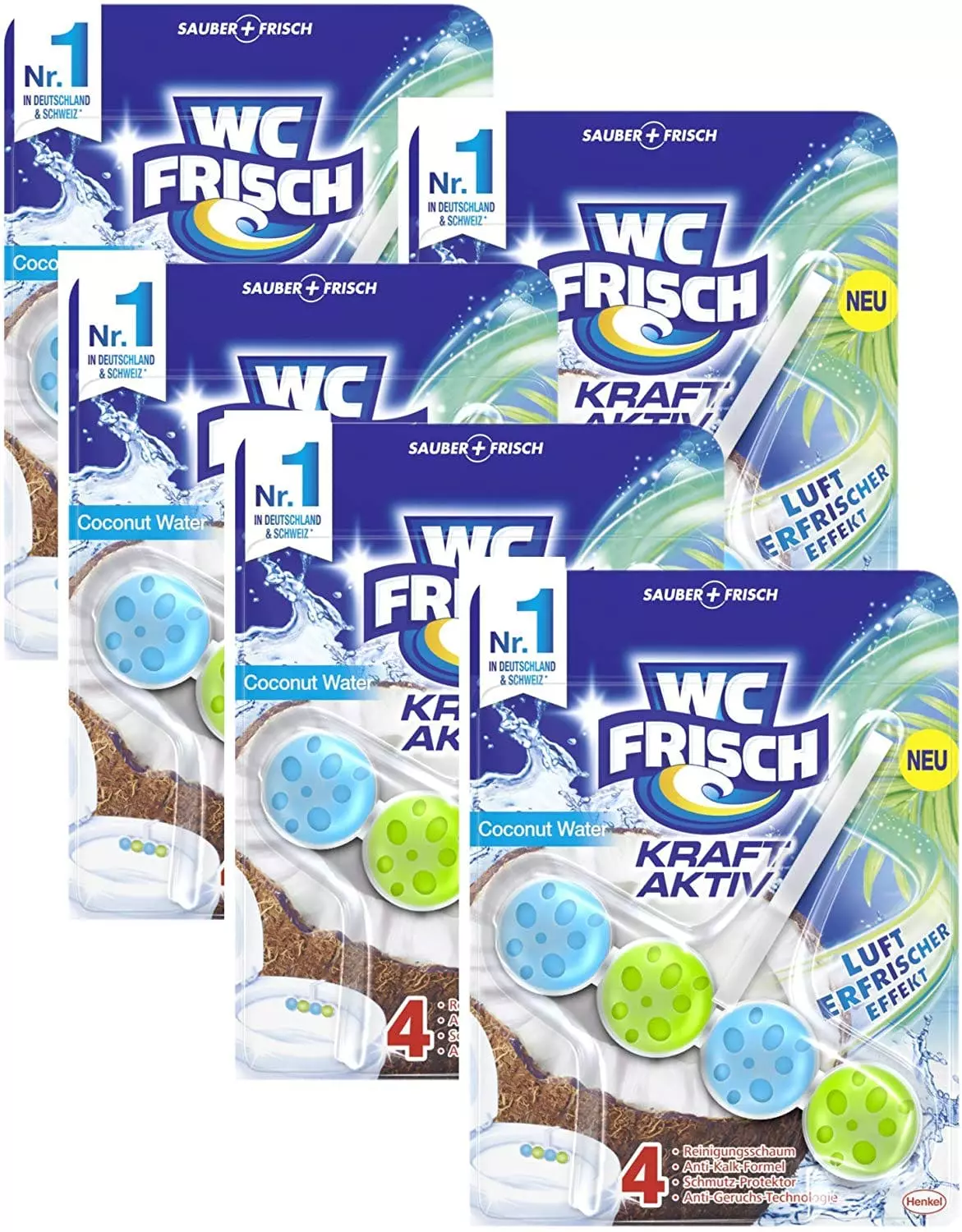 Null WC-Frisch Kraft Aktiv Duftspüler Coconut Water 5x50g WC Reiniger Reinigung 3 Null WC-Frisch Kraft Aktiv Duftspüler Coconut Water 5x50g WC Reiniger Reinigung